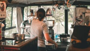 Image of a female chef working in her food truck